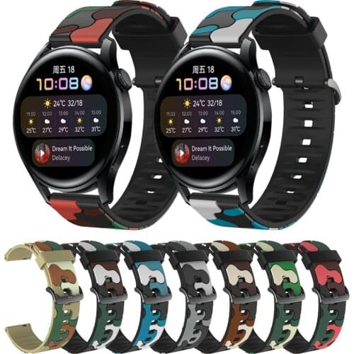 Camouflage Sport Silicone Wrist Strap For Huawei Watch 3 Band Bracelet for Huawei Watch3 GT 2e GT2 42mm 46mm Watchbands