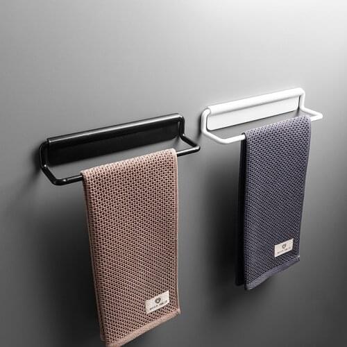 Self-adhesive plastic towel holder bathroom shelf storage rack shoe rack Wall Mount towel hanger Hanging Rail kitchen organizer