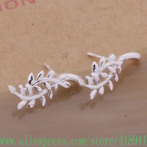Silver Plated earrings , Silver Plated fashion jewelry , Around the leaves /emrandya bntakfaa AE445