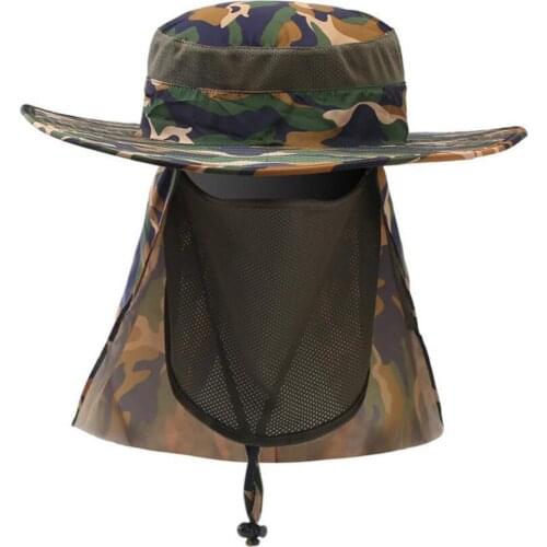 Summer Sun Hat UV Protection Face Cover Riding Outdoor Quick-drying Fishing Hunting Hat Fisherman Hat Outdoor Caps Straw Bucket