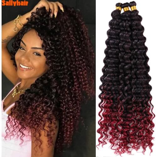 Deep Water Wave Twist Crochet Hair Crochet Braid Ombre Braiding Hair Extensions Synthetic Curls For Women high temperature