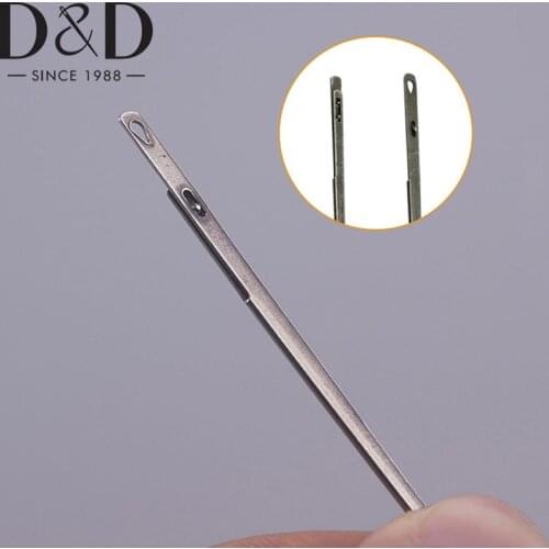 D&D 2pcs/set Leather Knitting Needle Sewing DIY Home Tool 1pc One Hole Needle &1pc Double Hole Needle Hand Sewing Needles