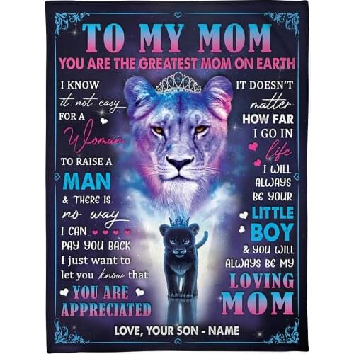 TOADDMOS Cool Lion Design Letter Fleece Blanket for Daughter Loving Gift for Girl Sofa Nap Warm Blanket Soft Thin Quilt manta