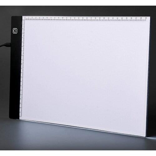 With scale A4 Three Level Dimmable Led Light Pad Drawing Board Pad Tracing Light Box Eye Protection Easier for Diamond Painting