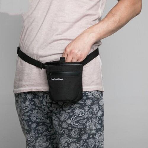 Pet Dog Puppy Training Treat Snack Bait Obedience Agility Pouch Food Bag Pocket Casual Solid Color Black