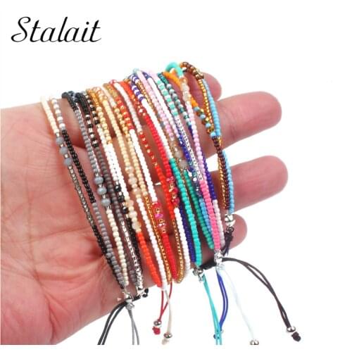 Wax Wire Braided Colorful Beads Bracelets Multilayer Rope Vsco Girl Acessorios Jewer Friendship Bracelets For 3 Bff Handmade