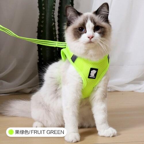 Breathable Pet Cat Harness Vest Mesh Adjustable Reflective Cat Vest Harness Walking Lead Small Dog Leash Set Pet Accessories