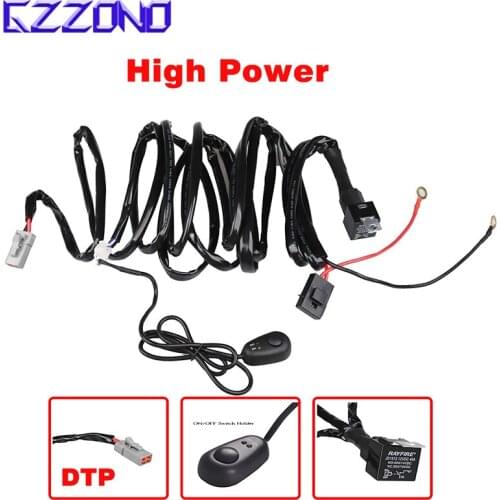 High Power 40A 12V Wiring Harness LED Light Cable with DT Connecter Waterproof LED Work Lights Harness Kit with fuse and relay