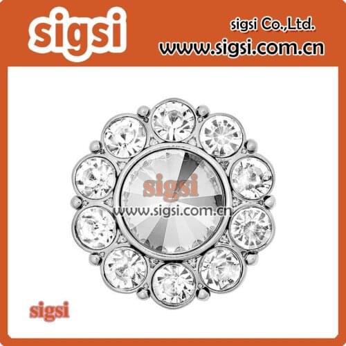 High quality white crystal fashion acrylic rhinestone button for decoration