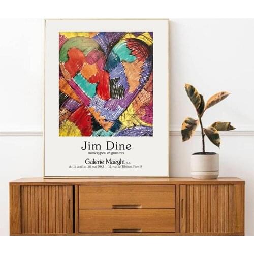 Jim Dine Art Exhibition Poster Canvas Painting Monotypes et Gravures Pop Art Prints Aesthetic Wall Pictures Living Room Decor