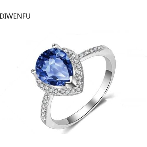 DIWENFU Solid 925 Sterling Silver Rings for Women Stacking Band Engagement Wedding Part Gift Classic Romantic Fine Jewelry