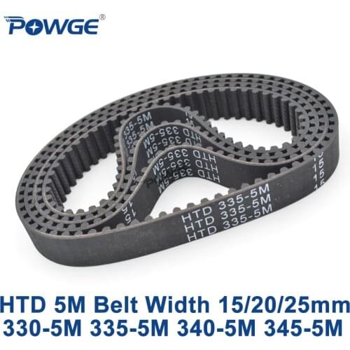 POWGE HTD 5M Timing belt C=330/335/340/345 width 15/20/25mm Teeth 66 67 68 69 HTD5M synchronous Belt 330-5M 335-5M 340-5M 345-5M
