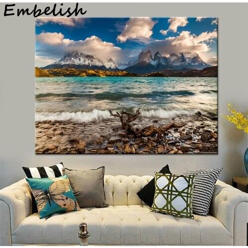 1 Pieces HD Print On Canvas Painting Modern Home Decor Wall Art Pictures Snow Mountain Landscape Living Room Poster