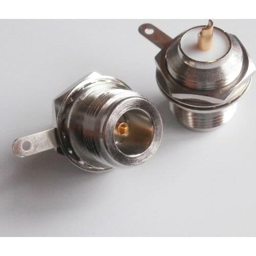 1Pcs Connector Socket N Female Plug O-ring Bulkhead Panel Mount Nut Solder Cup Nickel Plated Brass RF Coaxial