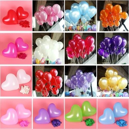10/20/30pcs 10inch Pink blue Latex Helium Balloons Heart Balloons Inflatable Birthday Party Wedding Decorations Air Helium Balls