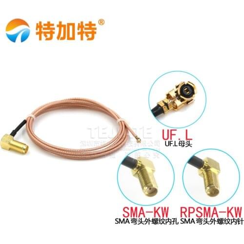 2PCS TEJIATE UF.L Female Header To SMA Bent Header Outer Screw Inner Hole/Pin Connector Cable IPX IPEX RG178 Wire 0.05~2M