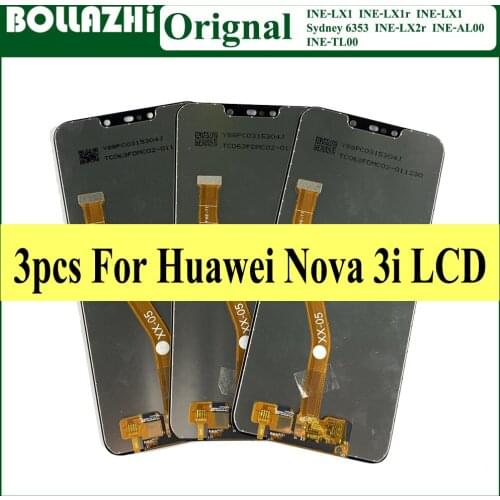 3 Piece/lot Original For Huawei Nova 3i LCD Display Touch Screen Digitizer For Huawei LX1r LX2 LX2r Nova 3i LCD Replacement