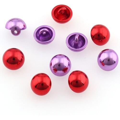 30pcs Fashion Metal Garment Buttons 10mm Purple/Red Coat Clothes Accessories DIY Wedding Materials Decoration
