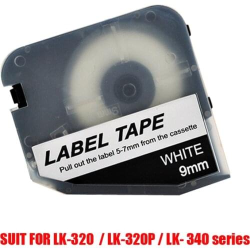 6MM/9MM/12MM label paper/sticker white/yellow color 8m for LK-320 / 320P PVC tube printer Line mark printer Wire Mark