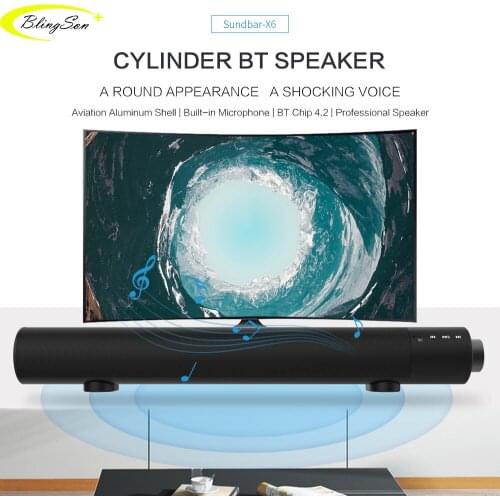 Wireless Bluetooth Column Soundbar Stereo Bass HIFI Speaker TV Home Theater TV Sound Bar With TF USB Subwoofer for Phones PAD PC