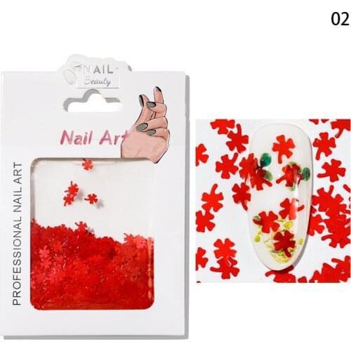 Star/Love/Maple Leaf Shape Nail Sequins Ultra-flaky Fallen Leaves Nail Decoration Kit Autumn DIY Manicure Design Accessories Set
