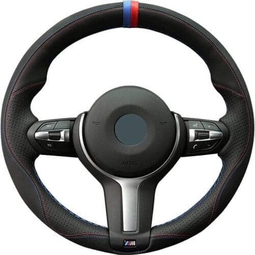 Car Steering Wheel Cover Black Soft Suede Leather For BMW F87 M2 F80 M3 F82 M4 M5 F12 F13 M6 F85 X5 M F86 X6 M F33 F30