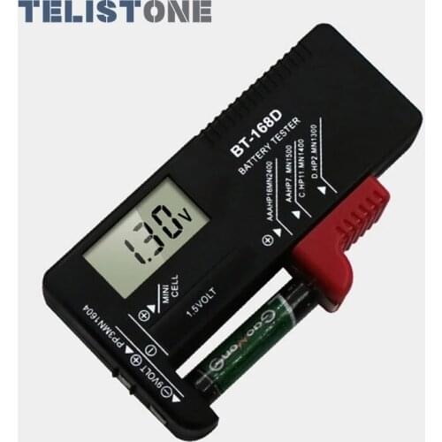 BT-168 Universal Button Multiple Size Battery Tester For AA/AAA/C/D/9V/1.5V LCD Display Digital Battery Tester Volt Checker
