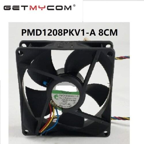 Getmycom Original PMD1208PKV1-A 8020 80*80*20 8CM 8*8*2CM 12V 4.8W Tempreture control server 4PIN PWM cooling fan