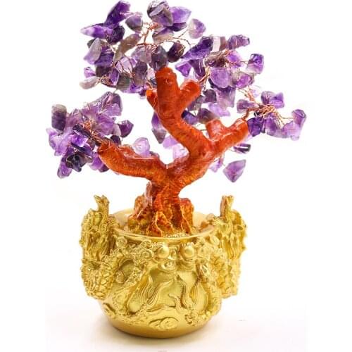 Crystal Fortune Tree Lucky Feng Shui Brings Wealth Home Decoration Accessories for Living Room Crystal Gifts Souvenirs Gifts