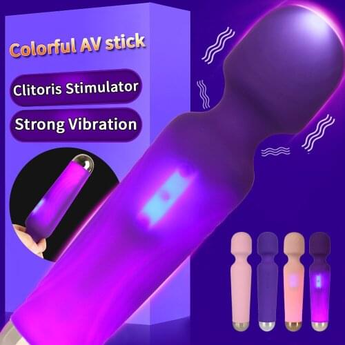 Colorful Powerful AV Wand Vibrator Sex Toy For Woman Orgasm Clit Stimulator Adult Toy G point Vibrating Dildo Female Masturbator