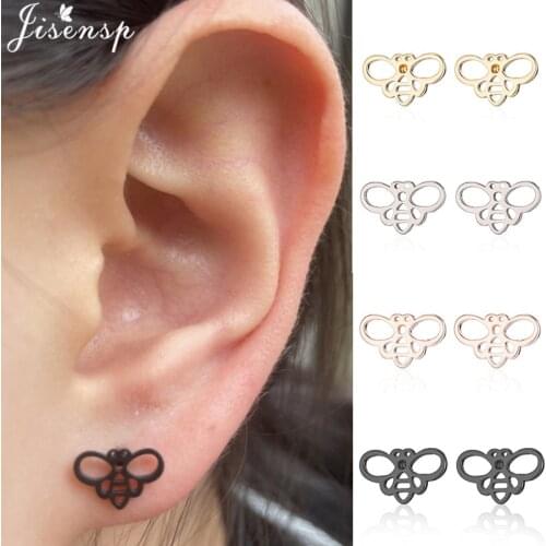 Small Stainless Steel Bee Stud Earrings for Women Cute Insect Butterfly Earings Fashion Jewelry Cute Animal Ear Studs Gift Child