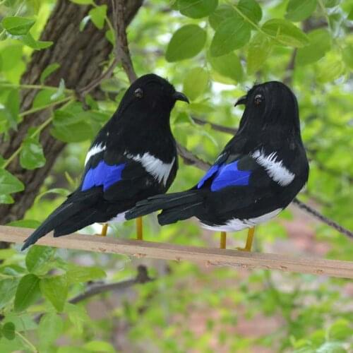 16cm feathers Magpie bird Handmade model, polyethylene& feathers couples Magpies,home decoration toy Xmas gift w3919