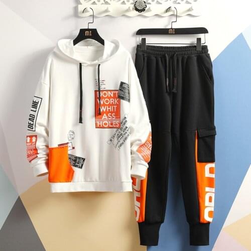 Fashion Mens Sportswear Casual Tracksuit HOODIES & Sweatshirt + Pants Trouers 2020 New Two Pieces Set Suits For Spring Autumn