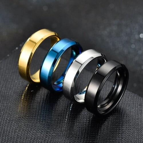 New Fashion Classic Women Men Stainless Steel Wedding Ring 6mm Wide Polished Inside