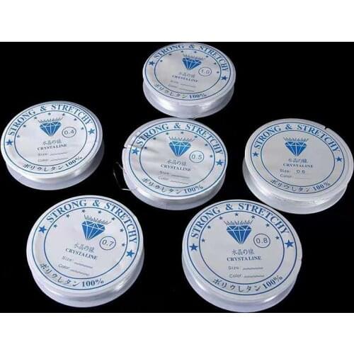 New 1 Roll 0.4-1.0MM Transparent Stretchy Elastic Rope String Line Cord Beading Beads DIY For Jewelry Making Bracelet& Necklace