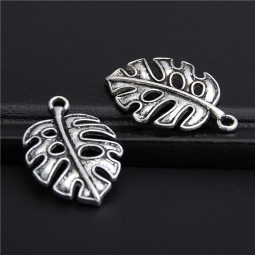 8pcs Copper Metal Zinc Alloy Tree Leaf Charms For Jewelry Making Pendant A2786