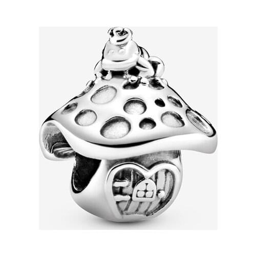 Authentic 100% 925 Sterling Silver Beads Mushroom & Frog Charms Pendant fit Original Pandora Bracelets DIY women Jewelry
