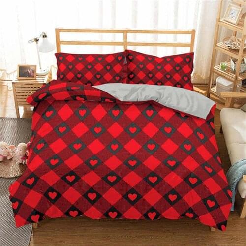 Home Checked Bedding Cover Quilt Cover Duvet Quilt Cover Pillow Cover Single/double/Queen Size Bedroom Set