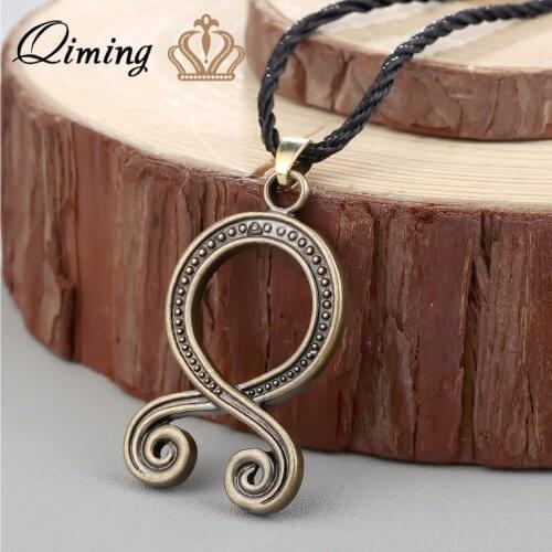 QIMING Troll Cross Vintage Men Necklace For Women Vikings Protection Pagan Norse Pendant Swedish Folklore Amulet Indian Jewelry