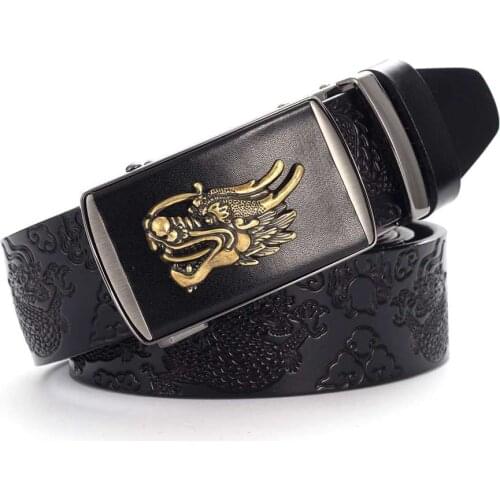 Men Automatic Buckle Belt Fashion Mens Leather Ratchet Dress Belt with Automatic Buckle NEW Men Leather Belt ceinture homme