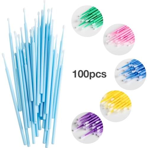 100Pcs/bag Disposable MicroBrush Eyelashes Extension Individual Lash Removing Swab Micro Brush For Eyelash Extension Tools