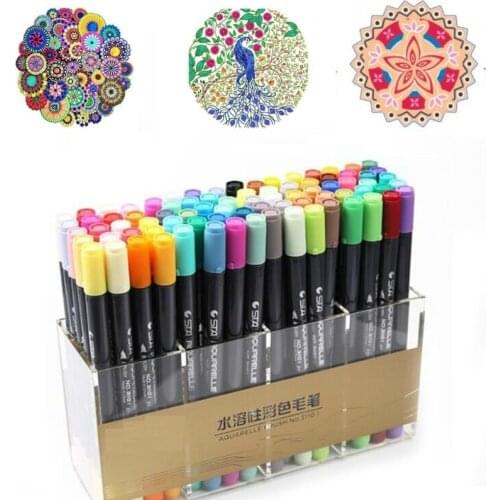 STA 80Colors Double Head Artist Soluble Colored Sketch Marker Brush Pen Set For Drawing Design Paints Art Marker Supplies