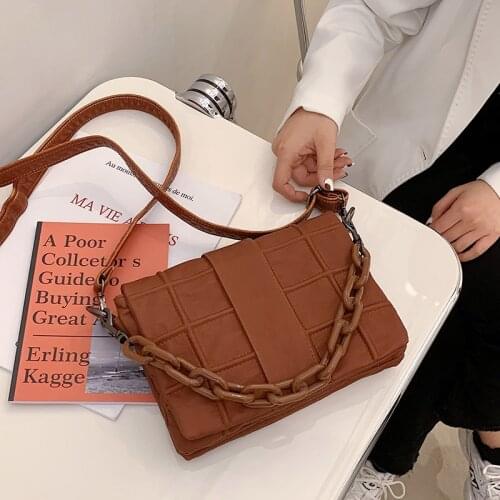 New Women Flip Crossbody Bag Flap Bags For Women Quality Leather Thick Chain Shoulder Messenger Bags Female Handbag And Purse