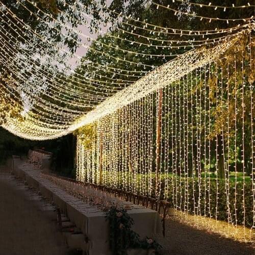 Thrisdar 6*3M 8*3M 10*3M Hanging Window Curtain Light Christmas LED String Fairy Light Garland for Outdoor Bedroom Wall Party