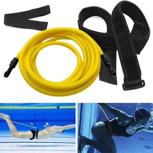 3M/4M Adjustable Pool Swim Training Leash Swim Resistance Tether Swimming Elastic Safety Belt Rope Latex Tubes