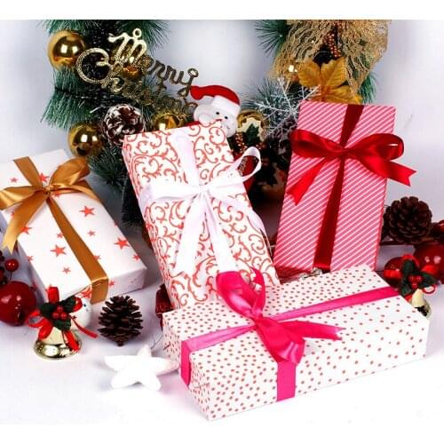 10pcs/lot Fluorescent Color Wrapping Paper Flower Gift Wrapping Paper Stars Dot Wrapping Paper Red Package Book Cover