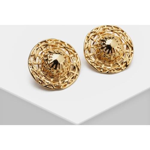 High Quality Hat Cap Charm Jewelry Accessories For Women Girl With Box Stud Earrings hollow weaving