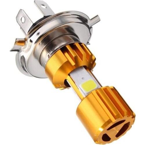 1PC 12V H4 LED 3 COB Motorcycle Headlight Lamp Bulb 6000K Hi/Lo Beam Light White 18W Scooter Accessories Useful
