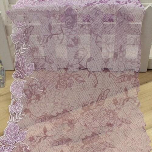 10Meters Light Purple Yellow Flower Embroidered Mesh Lace Trim Dress Accessories Laces Fabric Sewing Crafts Doll Bra Material
