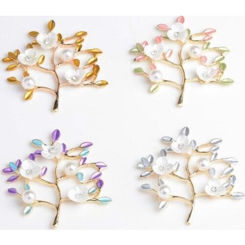 10 PCS 50*55 mm Tree Branch With Imitation Pearl Hair Accessories Hair Sticks Parts DIY Handmade Jewelry Making